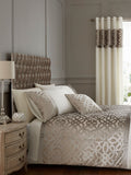 Catherine Lansfield natural lattice cut velvet duvet cover and pillowcase set - British product