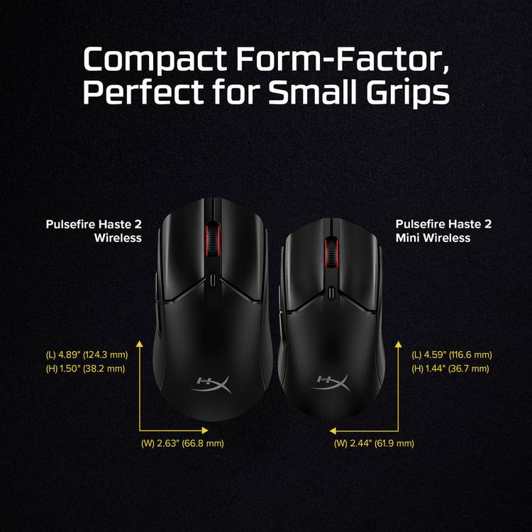 HyperX Pulsefire Haste 2 Mini wireless gaming mouse (British brand)
