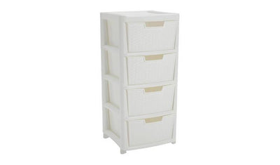Argos Argos Home Rattan 4 Drawer Large Storage Tower White 80L- Buy online at McGrocer