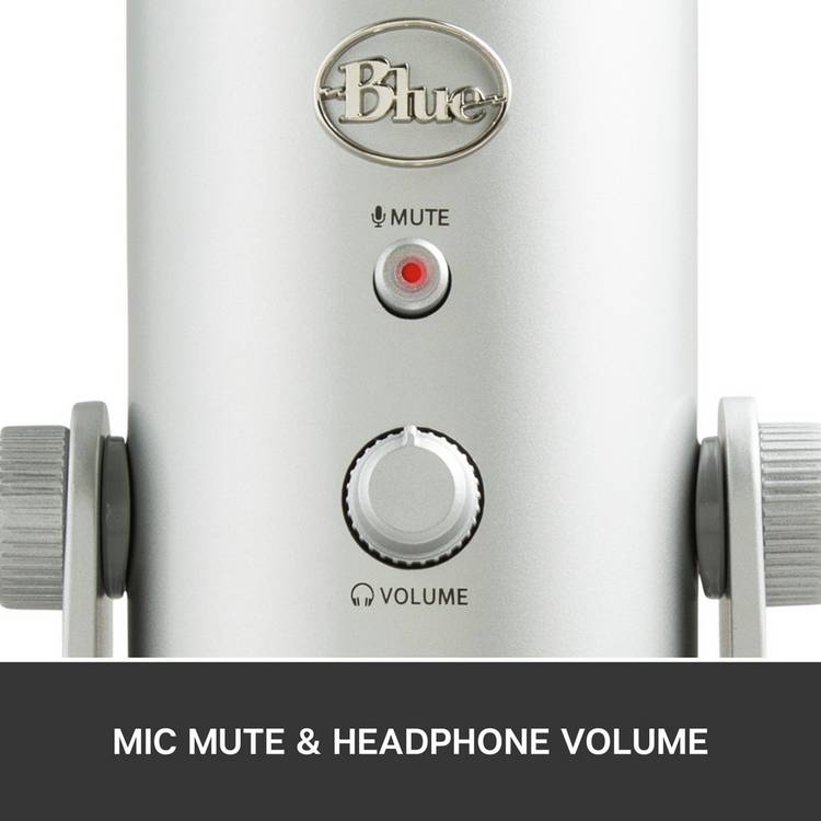 Blue Yeti USB streaming microphone Silver - British product