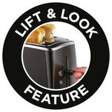 Russell Hobbs Luna 2 slice toaster matte black - British product