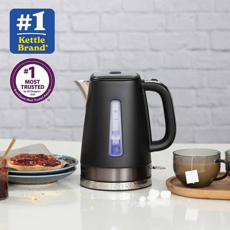 Russell Hobbs Luna Matte Black Kettle 1.7L, UK version