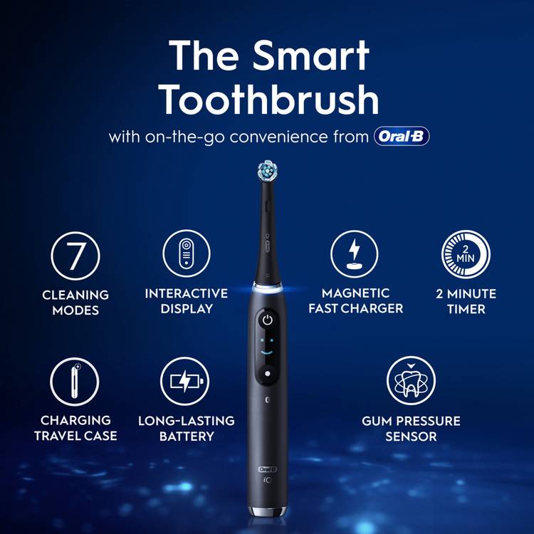 Oral-B iO 9 black electric toothbrush, imported from the UK