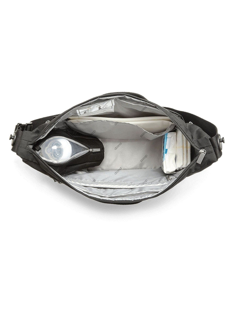 Doona Black All Day Bag clip-on changing bag, imported from the UK