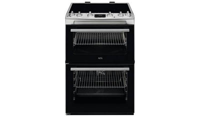 Argos AEG CIX6540ACM 60cm Dobbel Elektrisk Komfyr i Rustfritt Stål - Kjøp online hos McGrocer