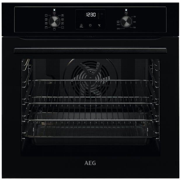 AEG Built-In Single Electric Oven in Black with 72 litre capacity - British product