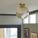 Habitat champagne globe flush ceiling light 22cm diameter, UK version