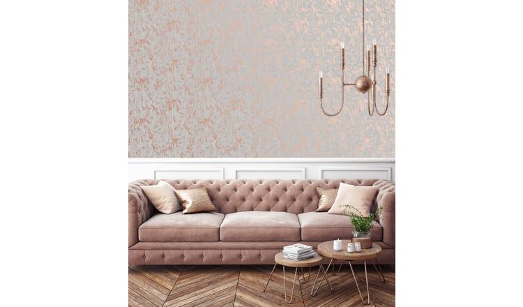 Superfresco Milan Rose Gold Textured Wallpaper 52cm x 10m roll (British brand)