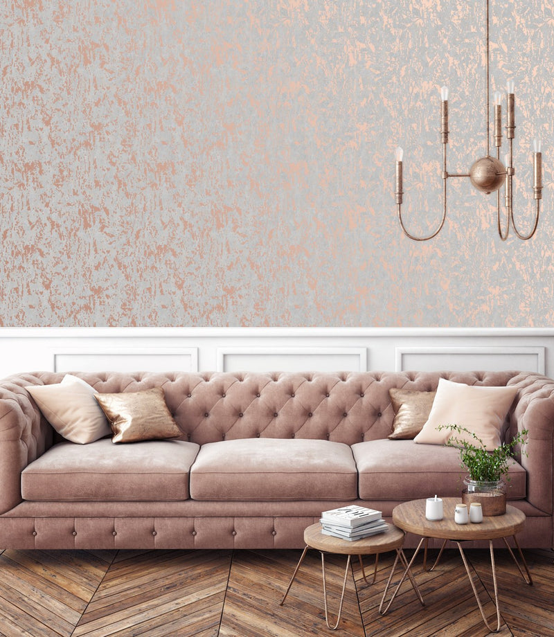 Superfresco Milan Rose Gold Textured Wallpaper 52cm x 10m roll (British brand)