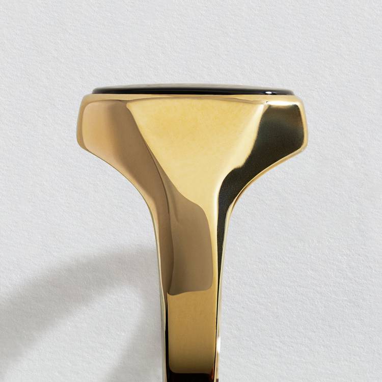 Revere 9ct yellow gold onyx signet ring, UK version