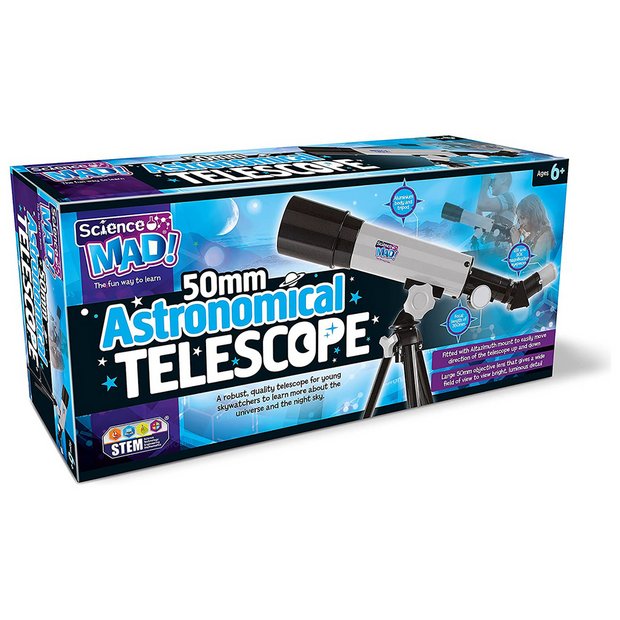 Science Mad 50mm telescope with tripod - British product