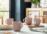 Habitat matte pink stoneware mugs set of 4 420ml, UK version