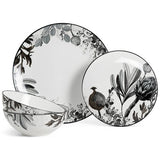 Habitat fine china dinner set grey floral 12 piece - British product