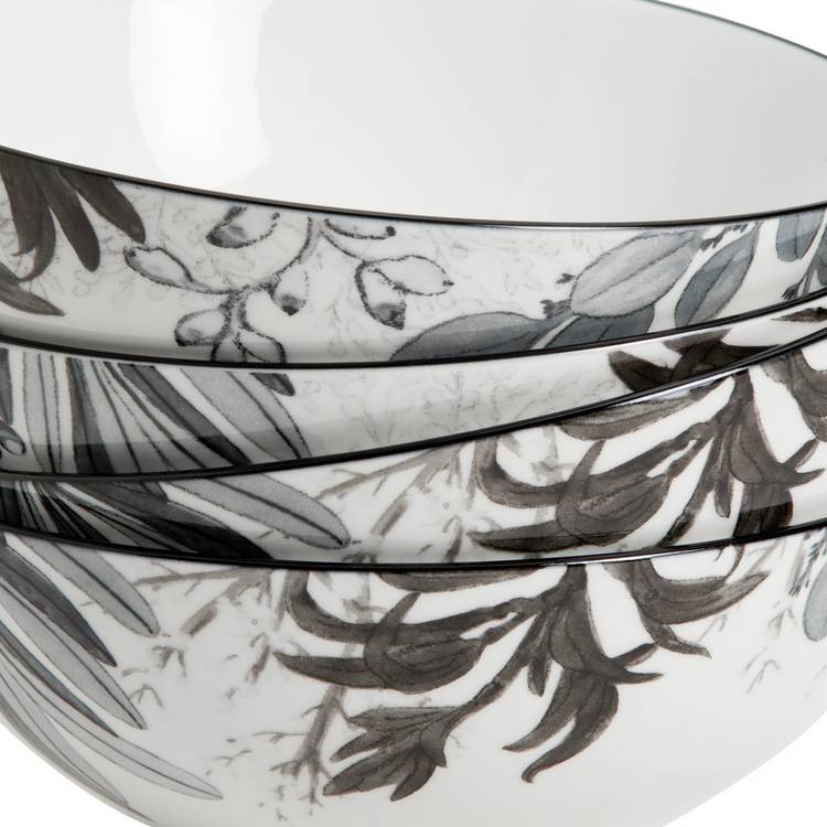 Habitat fine china dinner set grey floral 12 piece - British product