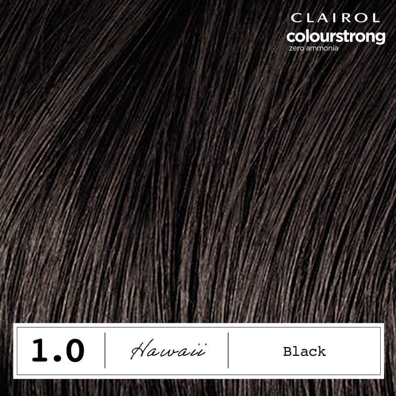 Clairol Colour Strong Black hair dye 1.0, imported from the UK