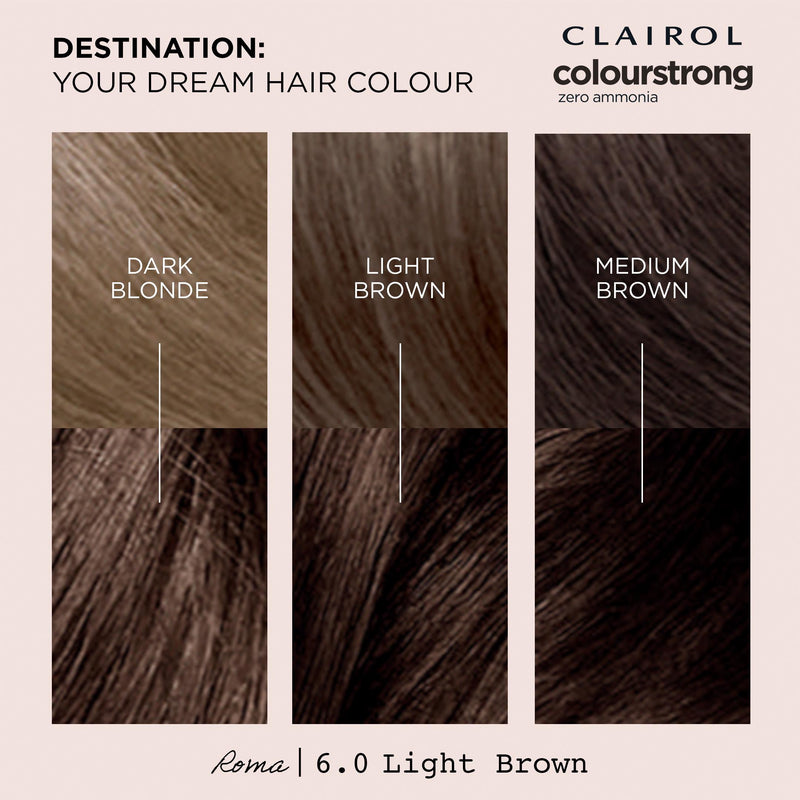 Clairol Colour Strong Light Brown 6.0 permanent hair dye, UK version