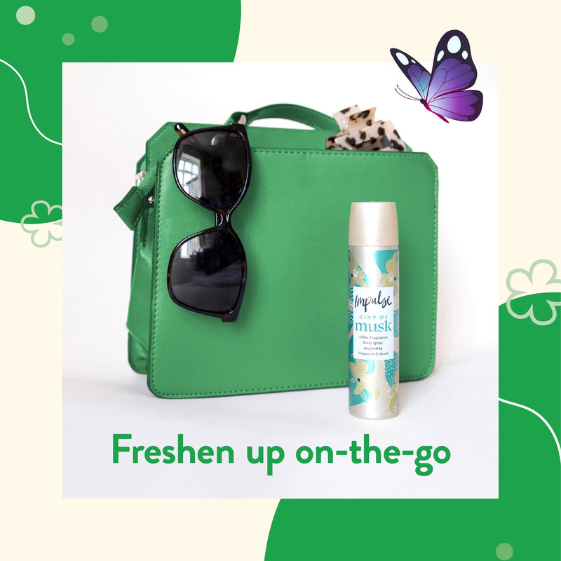 Impulse Hint of Musk body spray deodorant 75ml, imported from the UK