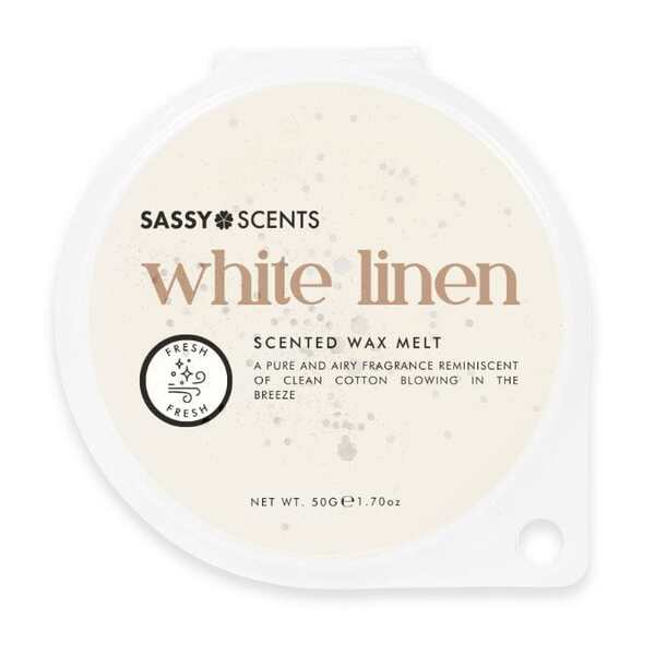 Sassy Scents White Linen wax melt 50g (British brand)