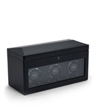 WOLF British Racing triple watch winder, vegan leather (British brand)