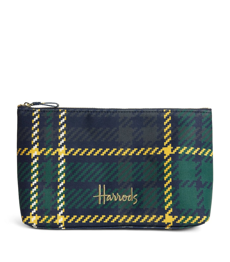 Harrods medium tartan cotton pouch (British brand)