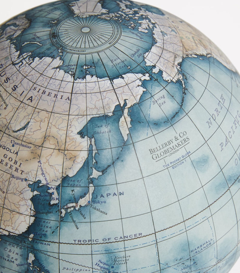 Bellerby Prussian Blue pocket globe 12cm - British product