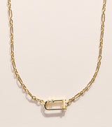 Harrods Jade Trau Petite Yellow Gold and Diamond Georgie Lock Necklace- Buy online at McGrocer