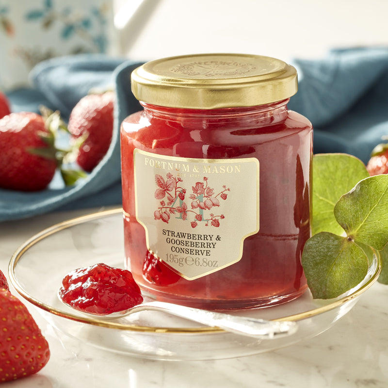 Strawberry and Gooseberry Conserve 195g, imported from the UK