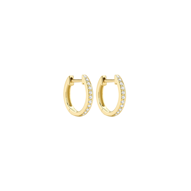 Kiki McDonough mini hoop diamond earrings in 18ct gold (British brand)