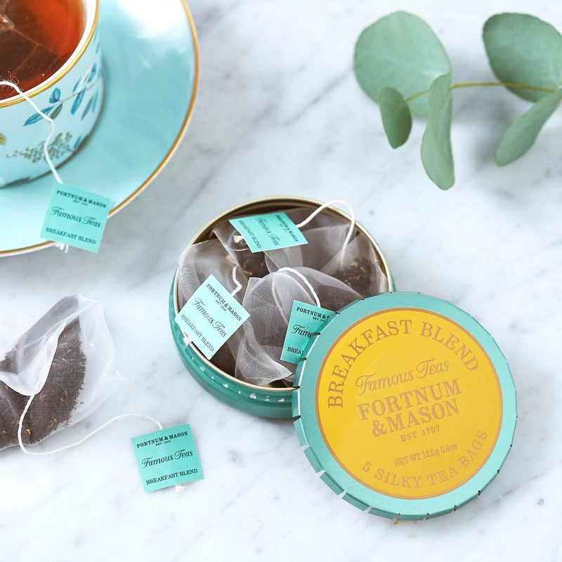 Breakfast blend pocket tin, five whole leaf tea bags 12.5g - British product