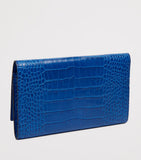 Smythson leather croc-embossed Marshall travel wallet (British brand)