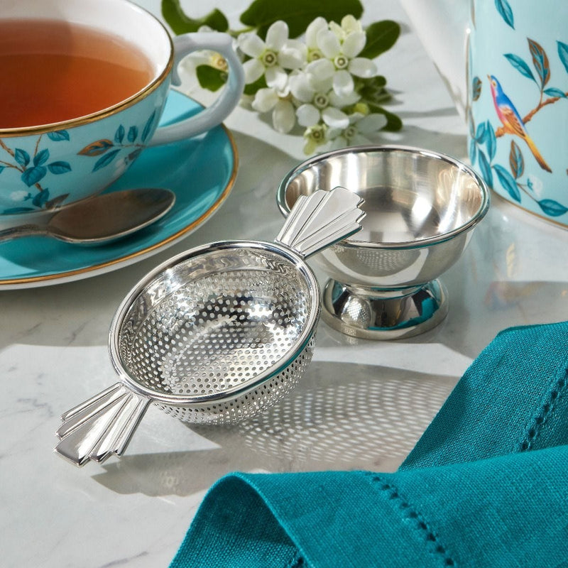 Fortnum's Art Deco double-handled tea strainer - British product