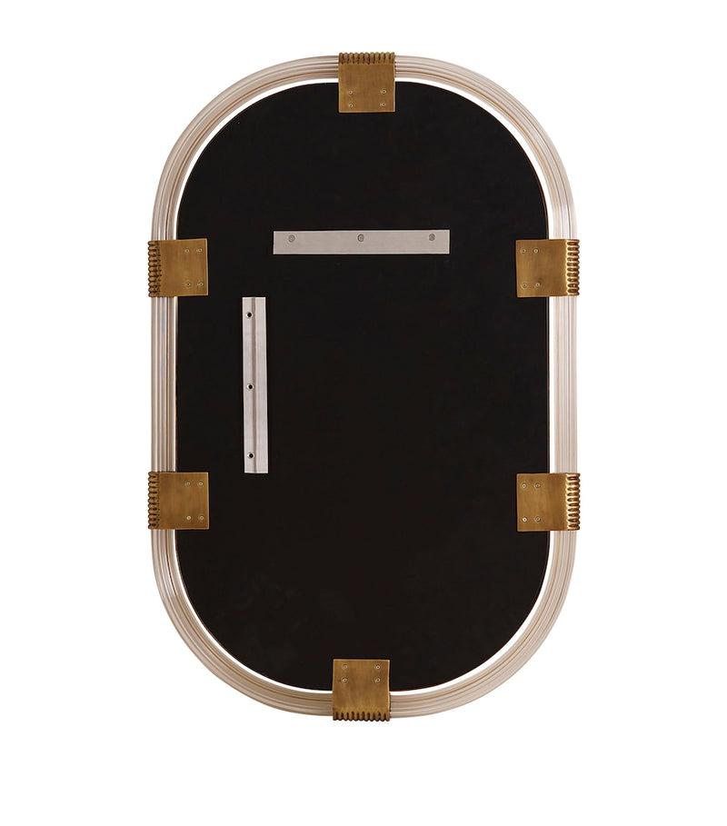 Soho Home Gina wall mirror with ribbed lucite frame, UK version