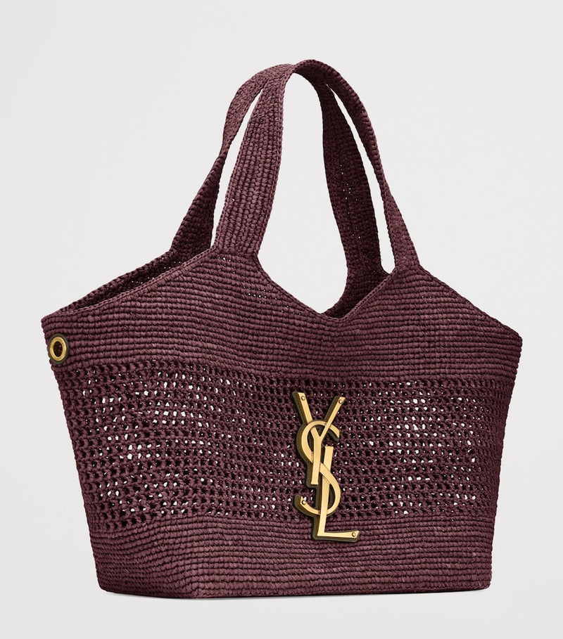 Saint Laurent Medium Icare Tote Bag raffia, imported from the UK