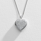 Moon & Back crystal heart locket 18 inch, imported from the UK