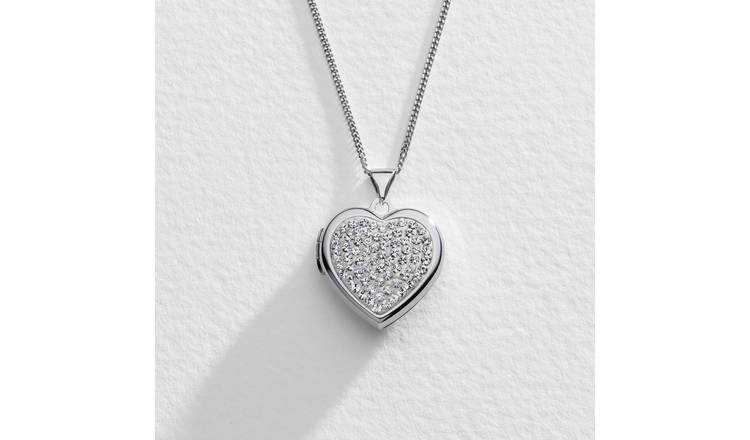 Moon & Back crystal heart locket 18 inch, imported from the UK