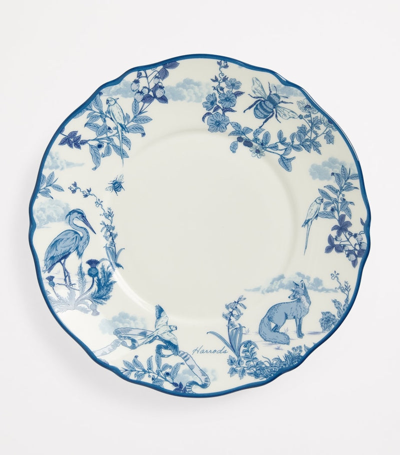 Harrods bone china toile teacup and saucer (British brand)