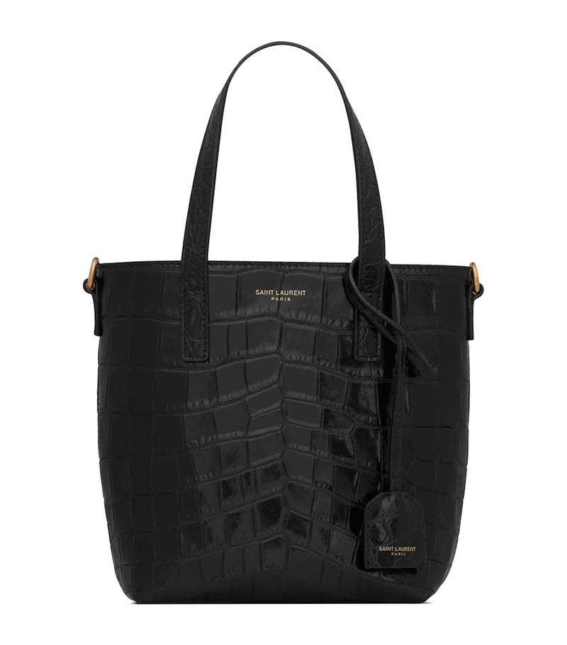Saint Laurent mini toy croc-embossed tote bag (British brand)