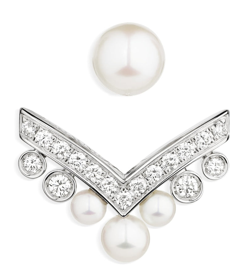 Chaumet white gold Joséphine earring with pearl and diamond - British product