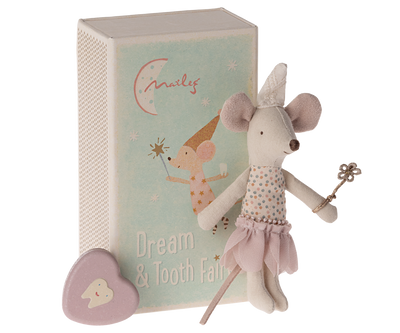 fortnum Maileg Tooth Fairy Mouse Little Sister Plush Toy 11 cm- Buy online at McGrocer