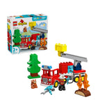 Lego DUPLO fire truck with hose and firefighter, UK version