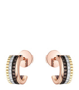 Harrods Boucheron Mixed Gold and Diamond Quatre Classique Mini Hoop Earrings- Buy online at McGrocer