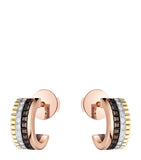 Boucheron Quatre mini hoop earrings mixed gold diamonds UK version
