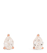 Harrods Harrods Rose Gold and Diamond Pear Stud Earrings (1.00ctw)- Buy online at McGrocer