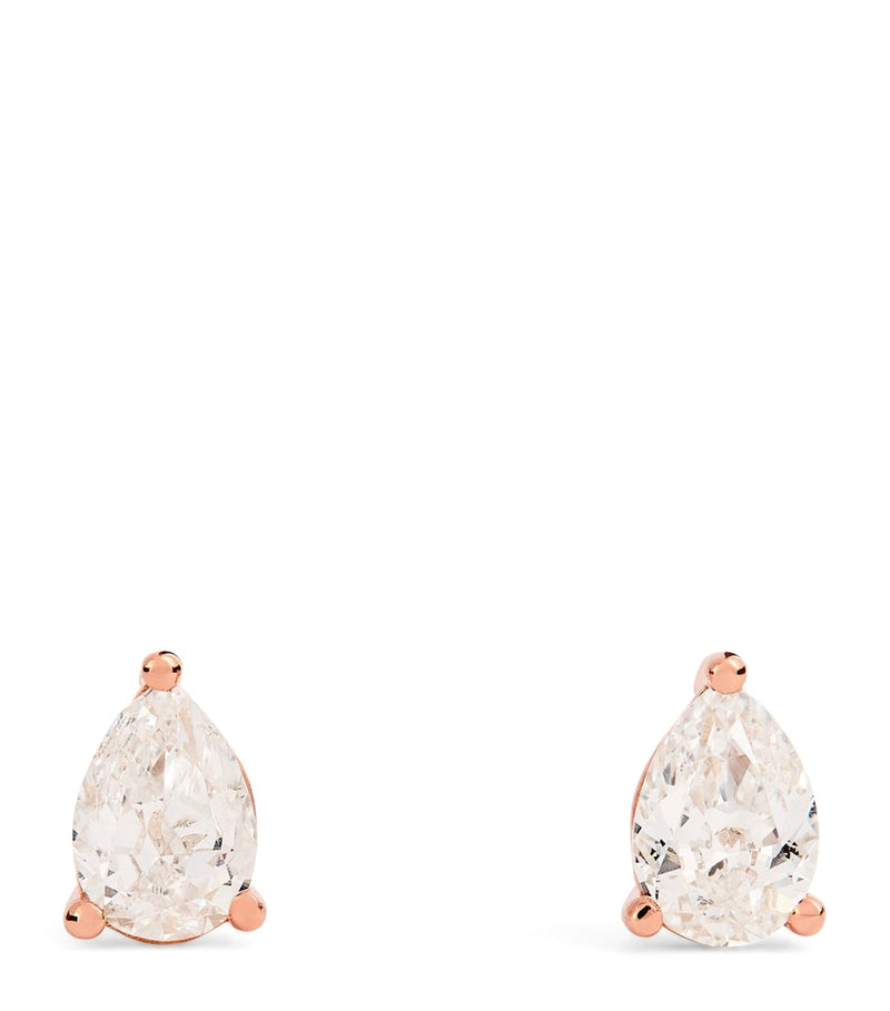 Harrods pear cut diamond stud earrings 1ct (British brand)