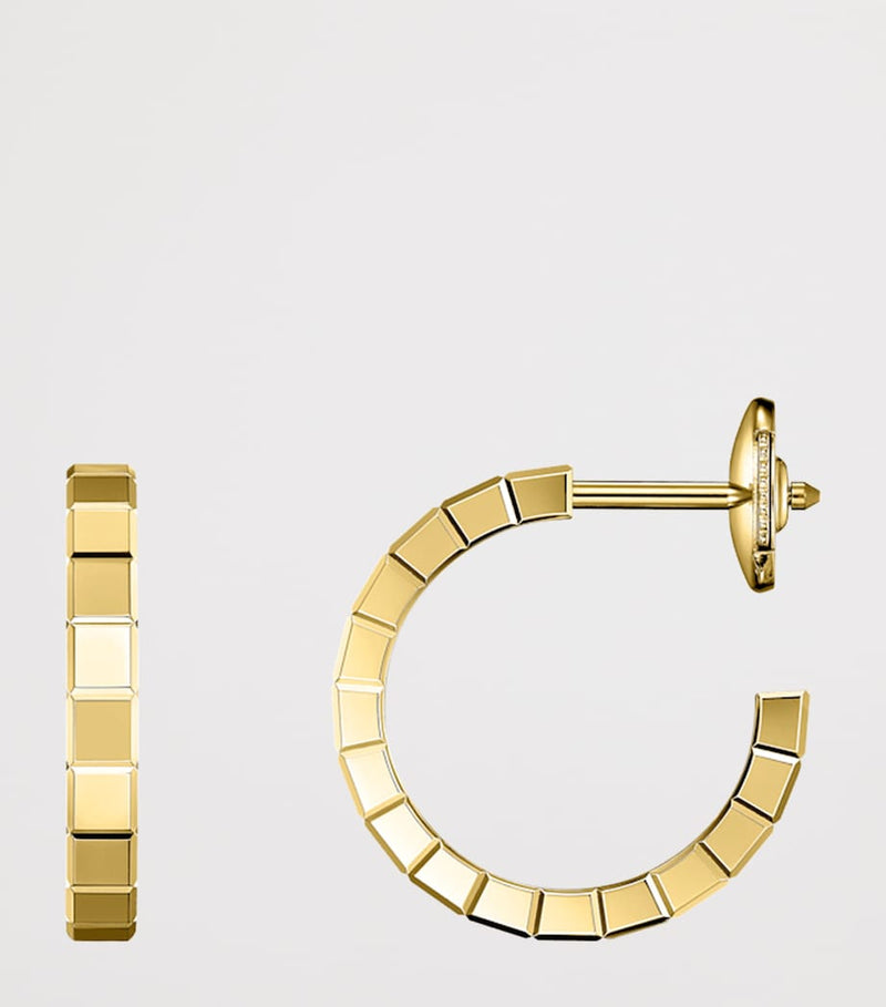 Chopard small yellow gold Ice Cube hoop earrings, imported from the UK