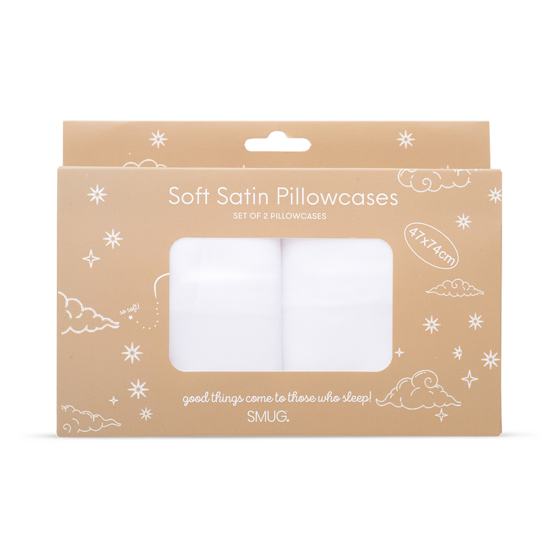 SMUG satin pillowcase set for soft sleep - British product