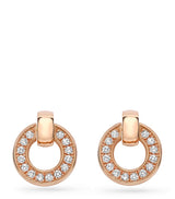 Harrods Boodles Rose Gold and Diamond Roulette Flip Earrings 1cm- Buy online at McGrocer