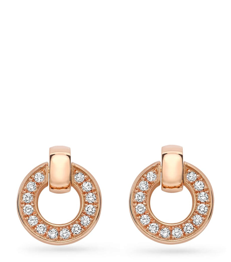 Boodles rose gold diamond flip earrings, UK version