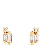 Harrods Suzanne Kalan Yellow Gold and Diamond Bold Burst Stud Earrings- Buy online at McGrocer