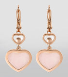 Chopard Happy Hearts earrings in rose gold opal and diamond, imported from the UK